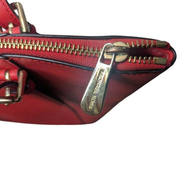 Michael Kors Ciara LG Tote Bag Leather Luggage Vibrant Red - See Description - Picture 10 of 10